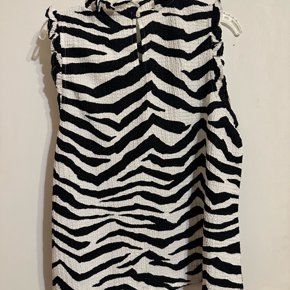 LOFT Black and White Zebra Print Tank Top - Picture 5 of 6